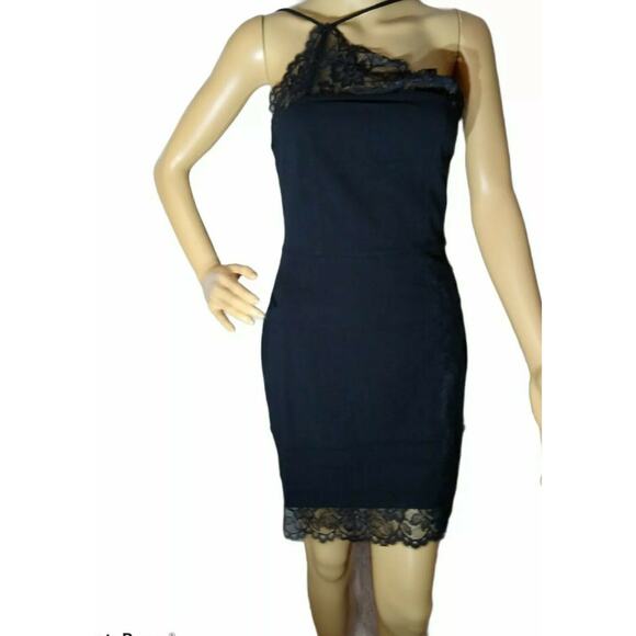 Free People  Premonitions Lace Trim Bodycon Dress . Size M - Picture 1 of 7